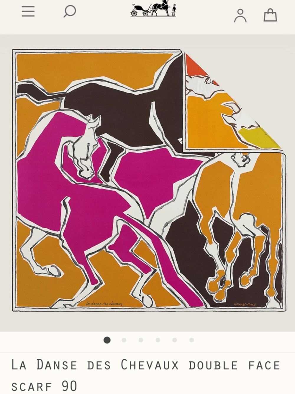 Hermes La Danse des Chevaux Double Face 90 cm Scarf - Like New - Picture 3 of 16